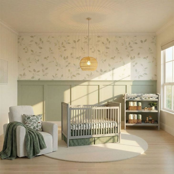 Modern Nursery Light Gray Convertible Crib