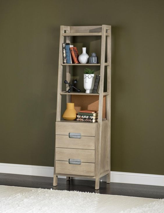 District Weathered Oak 4 Drawer Bookcase