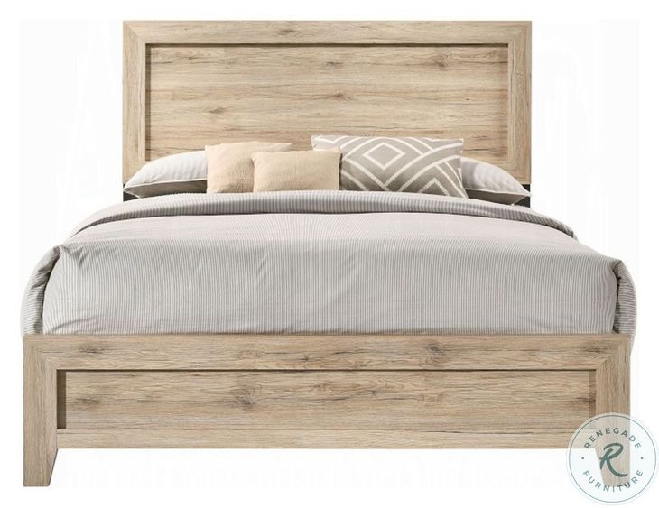 Miquell Natural Eastern King Panel Bed