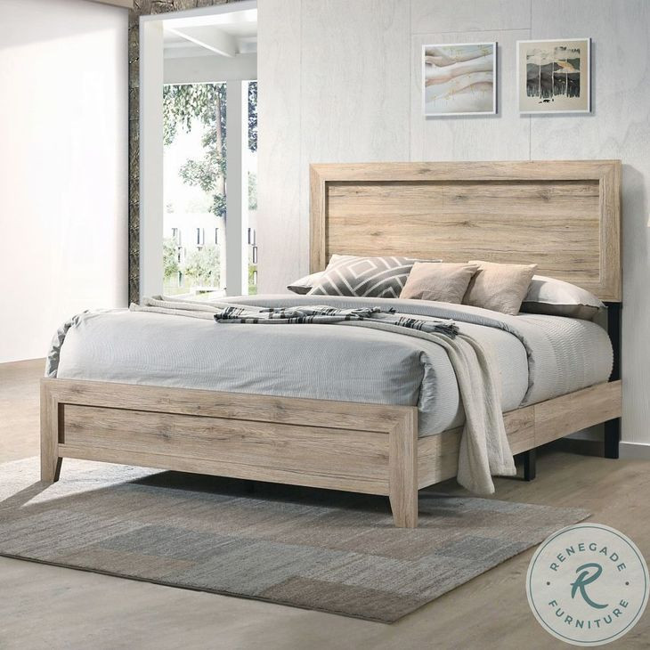 Miquell Natural Eastern King Panel Bed