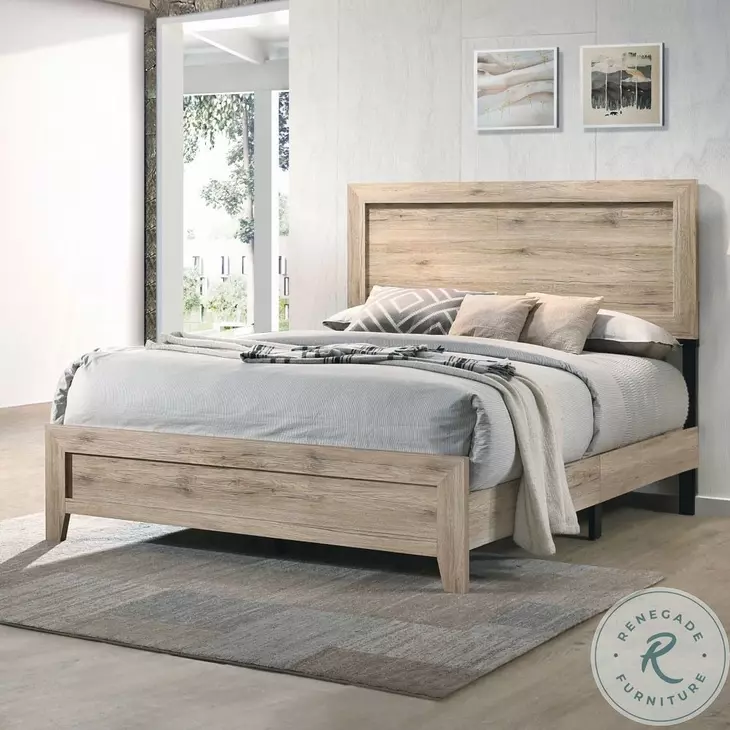 Miquell Natural Eastern King Panel Bed