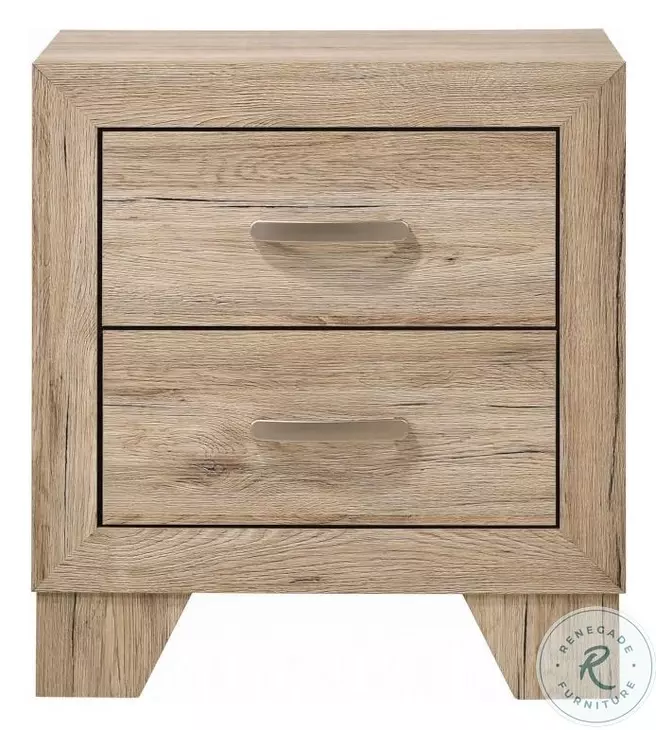 Miquell Natural 2 Drawer Nightstand