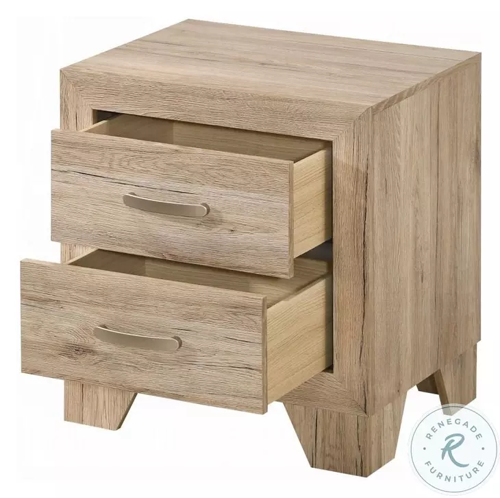 Miquell Natural Panel Bedroom Set