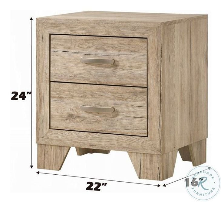Miquell Natural 2 Drawer Nightstand