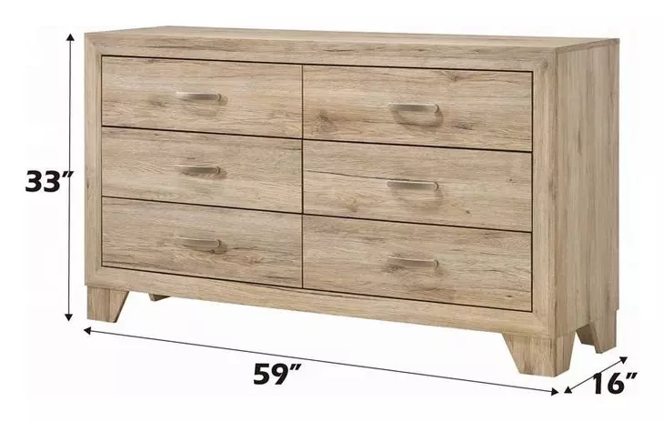 Miquell Natural 6 Drawer Dresser