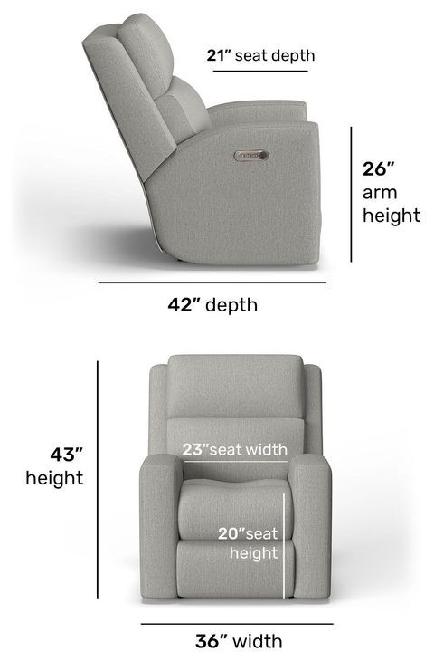 Score Gray Zero Gravity Power Recliner with Power Headrest and USB Charging