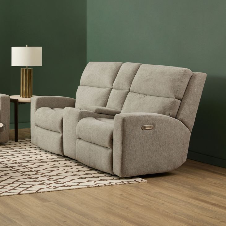 Score Beige 74" Zero Gravity Power Reclining Loveseat with Console and USB Charging