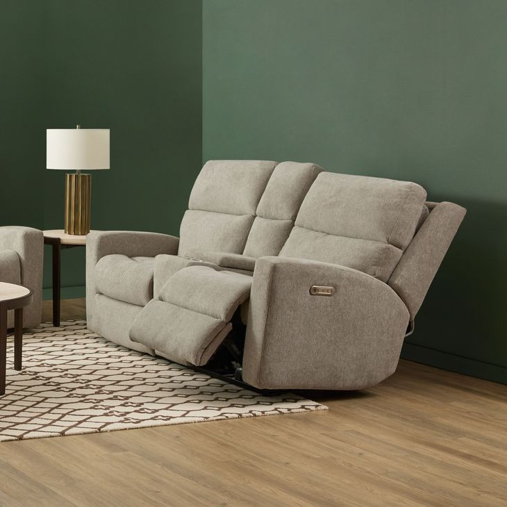 Score Beige 74" Zero Gravity Power Reclining Loveseat with Console and USB Charging