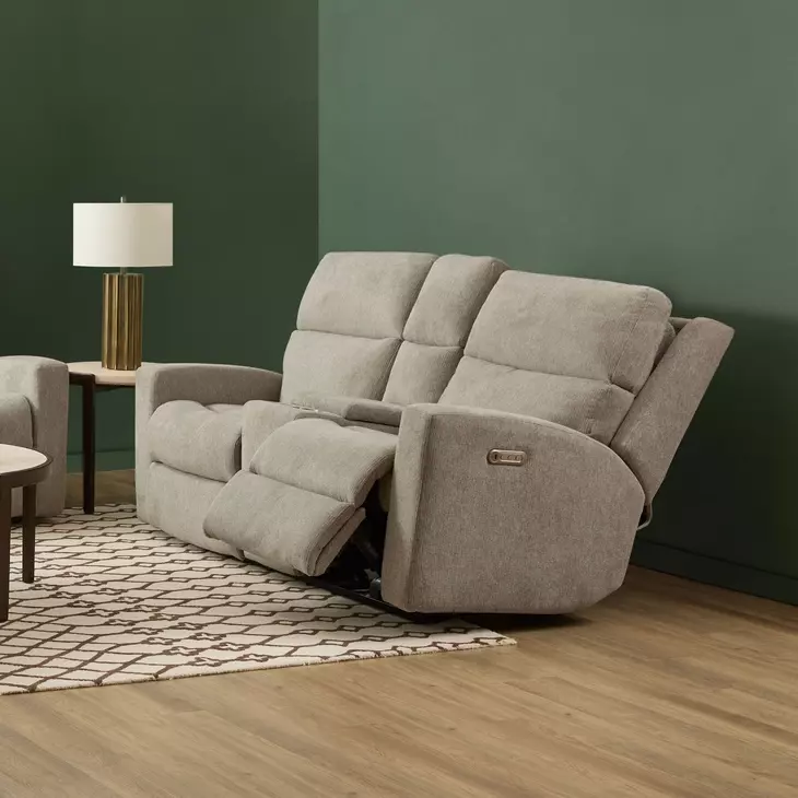 Score Beige 74" Zero Gravity Power Reclining Loveseat with Console and USB Charging
