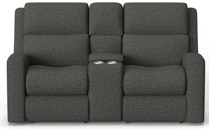 Score Midnight 74" Zero Gravity Power Reclining Loveseat with Console and USB Charging
