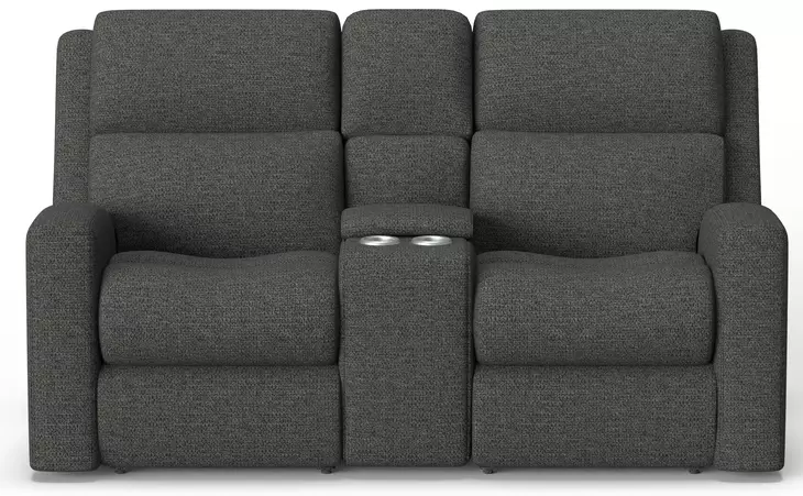Score Midnight 74" Zero Gravity Power Reclining Loveseat with Console and USB Charging