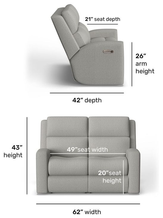 Score Desert 62" Zero Gravity Power Reclining Loveseat with Power Lumbar and USB Charging