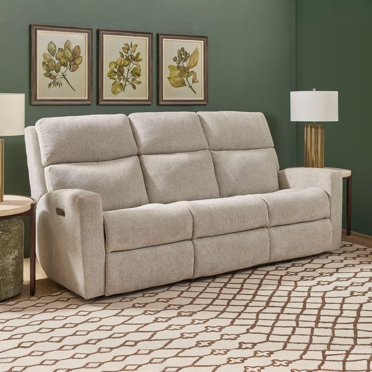 Score Beige 87" Zero Gravity Power Reclining Sofa with Power Lumbar and USB Charging