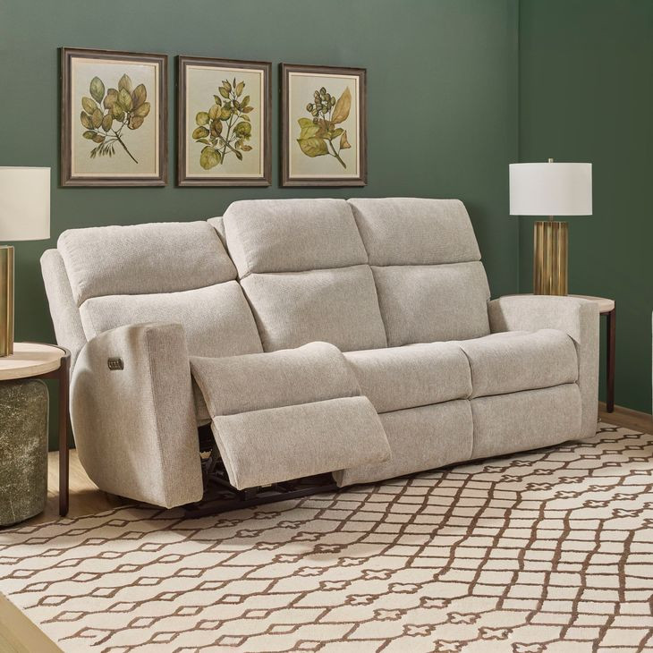 Score Beige 87" Zero Gravity Power Reclining Sofa with Power Lumbar and USB Charging