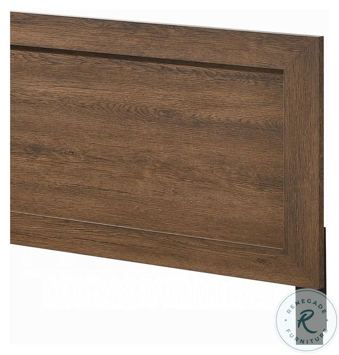 Miquell Oak Queen Panel Bed