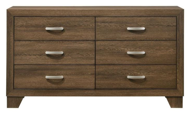 Miquell Oak 6 Drawer Dresser