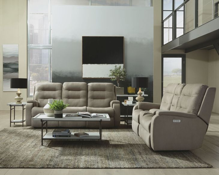 Arlo Gray 76" Power Reclining Loveseat with Console and USB Charging
