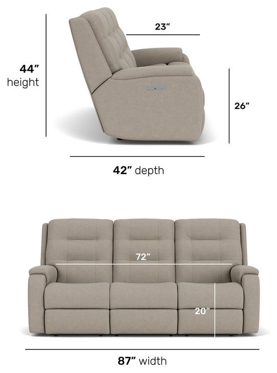 Arlo Gray 87" Triple Power Reclining Sofa with USB Charging