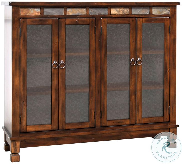 Maple Haze Dark Brown Wood 4 Glass Door 42" Bookcase