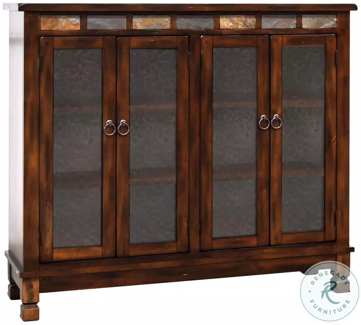 Maple Haze Dark Brown Wood 4 Glass Door 42" Bookcase