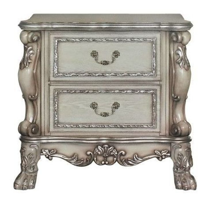 Dresden Vintage Bone White 2 Drawer Nightstand