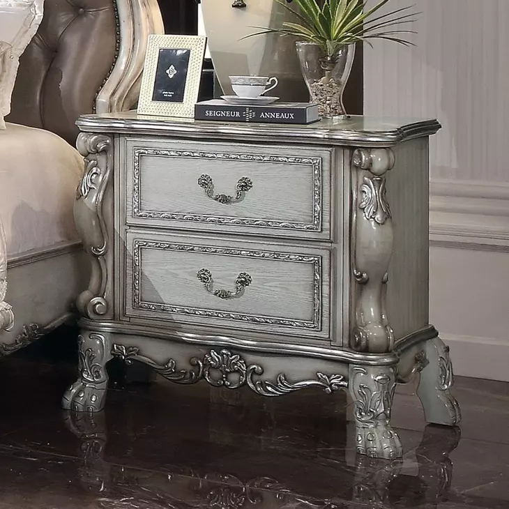 Dresden Vintage Bone White 2 Drawer Nightstand