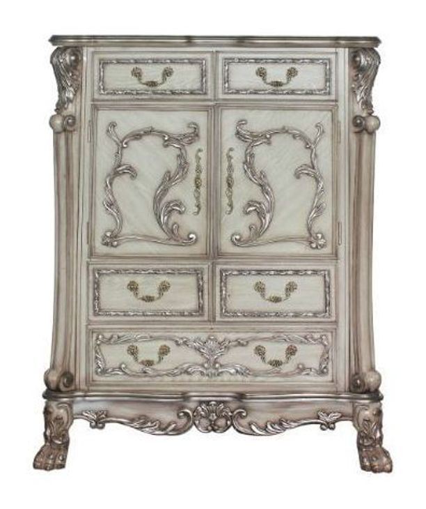 Dresden Vintage Bone White 5 Drawer Chest