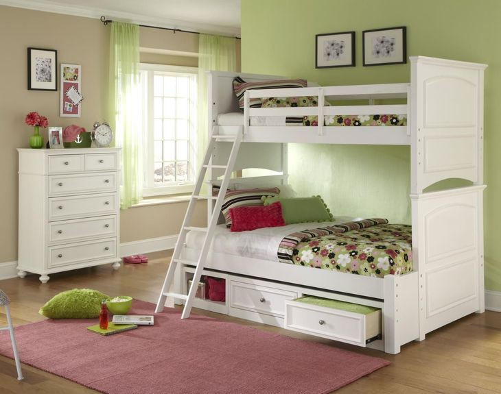 Madison Natural White Twin Over Full Bunk Bed