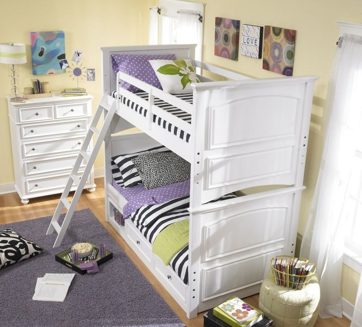 Madison Natural White Twin Over Twin Bunk Bed