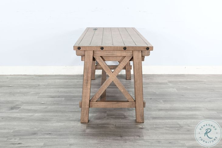 Rustic Refined Natural 58" Writing Desk with USB Port