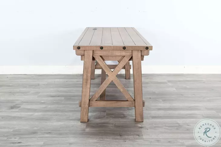 Rustic Refined Natural 58" Writing Desk with USB Port