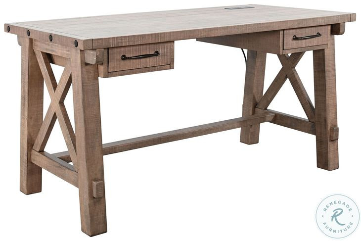 Rustic Refined Natural 58" Writing Desk with USB Port