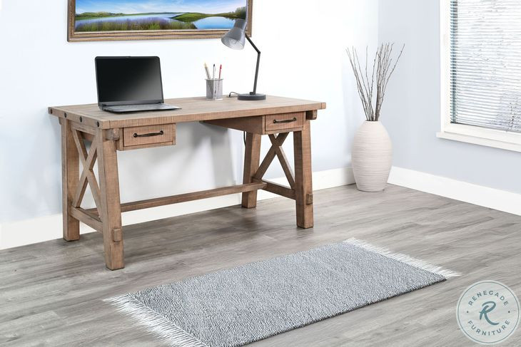 Rustic Refined Natural 58" Writing Desk with USB Port