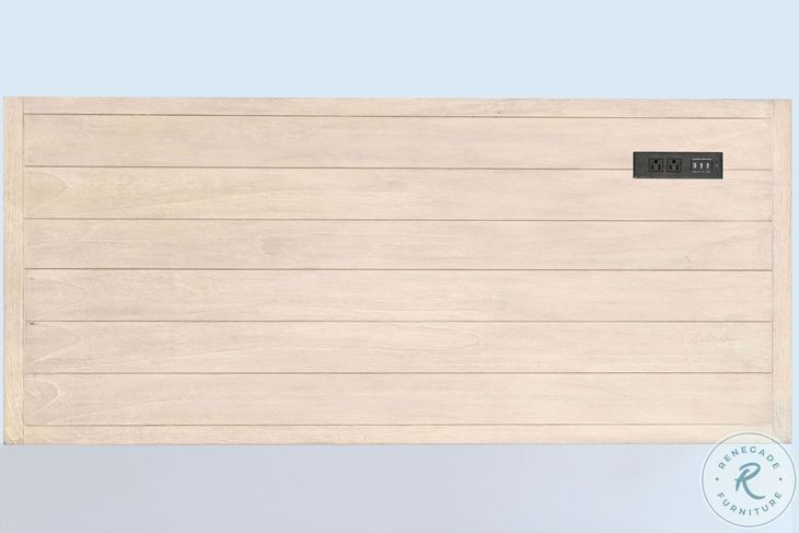 Autumn Echo Light Gray 58" Writing Desk with USB Port