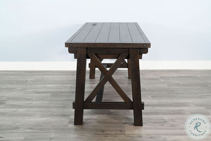 Ember Grace Dark Brown 58" Writing Desk with USB Port