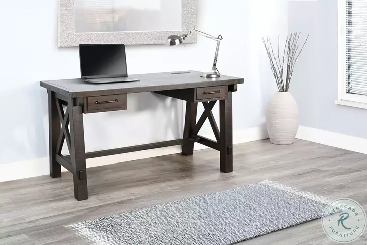 Ember Grace Dark Brown 58" Writing Desk with USB Port