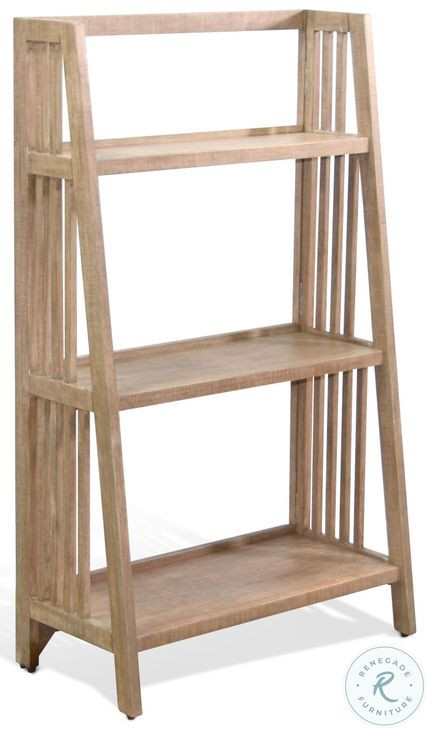 Willow Nest Natural Mahogany Wood 48" Folding Bookcase