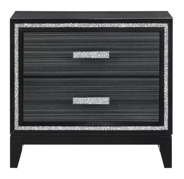 Haiden Weathered Black 2 Drawer Nightstand