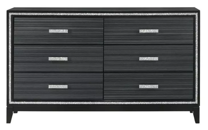 Haiden Weathered Black 6 Drawer Dresser