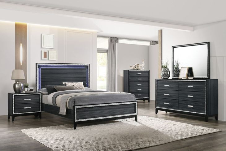 Haiden Weathered Black 6 Drawer Dresser