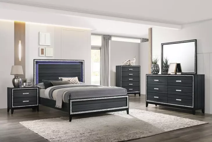 Haiden Weathered Black 6 Drawer Dresser