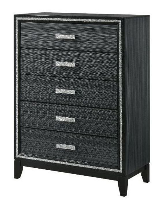 Haiden Weathered Black 5 Drawer Chest
