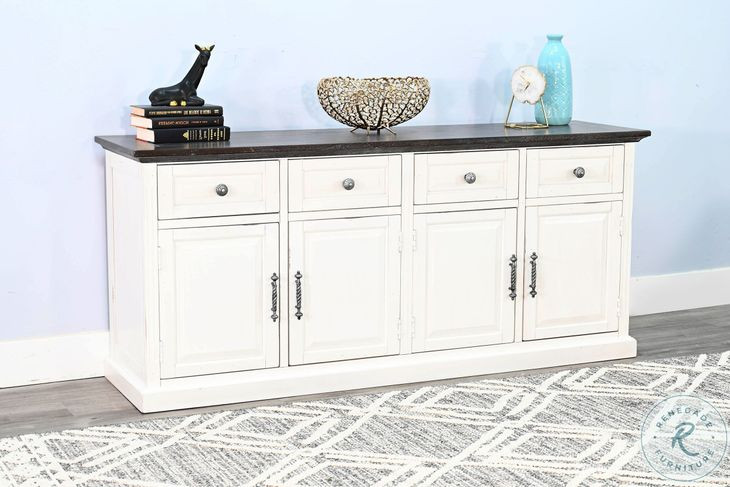 Ember Grace White 4 Door Credenza