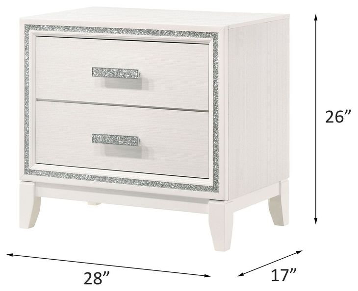 Haiden White 2 Drawer Nightstand