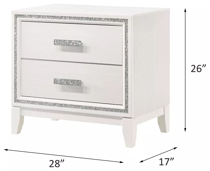 Haiden White 2 Drawer Nightstand