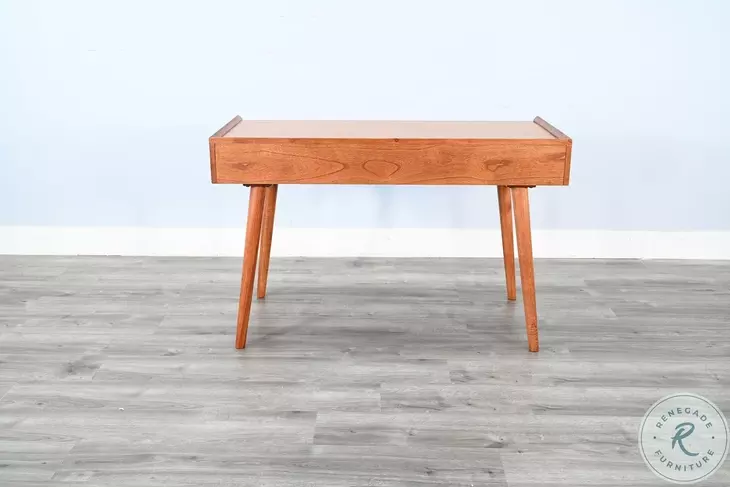 Maple Haze Medium Brown 48" Mid Century 3 Drawer Desk