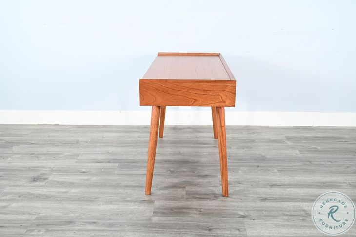 Maple Haze Medium Brown 48" Mid Century 3 Drawer Desk