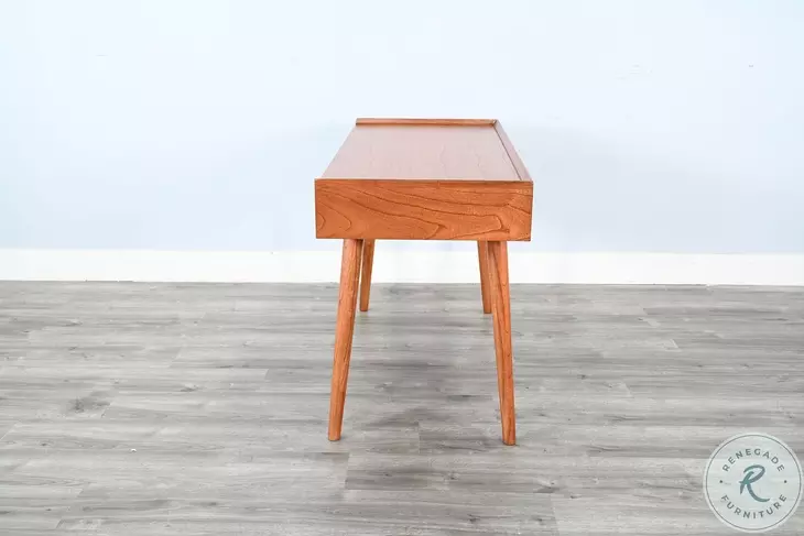Maple Haze Medium Brown 48" Mid Century 3 Drawer Desk