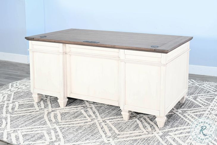 Legacy Loft White 66" Desk with 7 Drawers