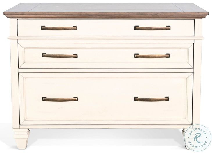 Cozy Luxe White Lateral 3 Drawer File Cabinet